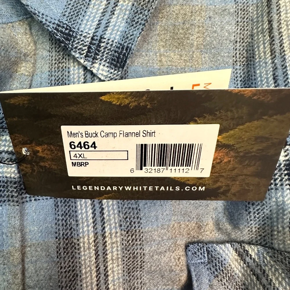 Legendary Whitetails Flannel Plaid Shirt. Sz 4XL.